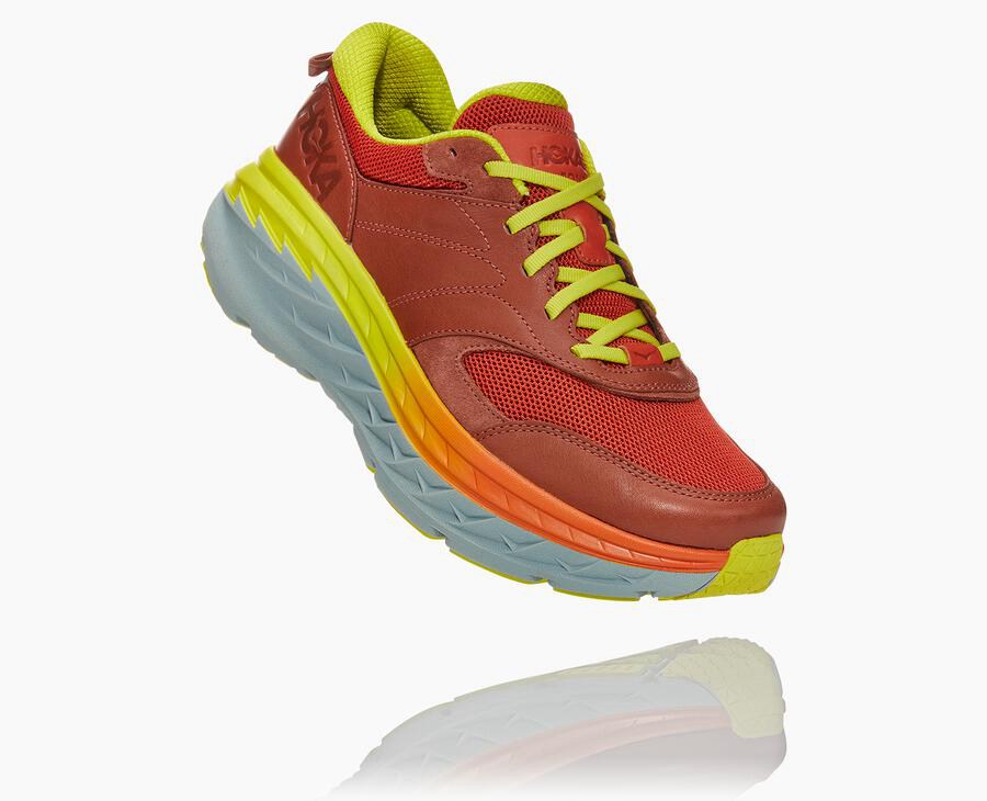 Hoka One One Bondi L - Women's Running Shoes - Red - UK 872FUDXHR